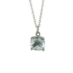 Sterling Silver Blue Topaz Pendant Necklace