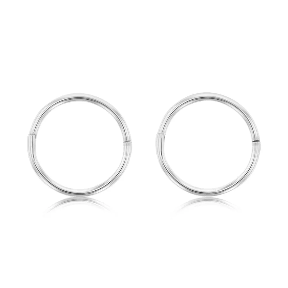 Sterling Silver Plain 12mm Sleeper Earrings