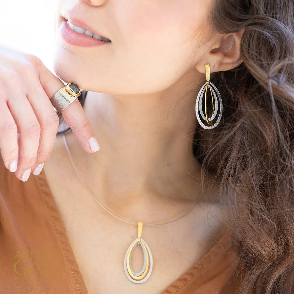 Stilvi Drop Triple Loop Earrings