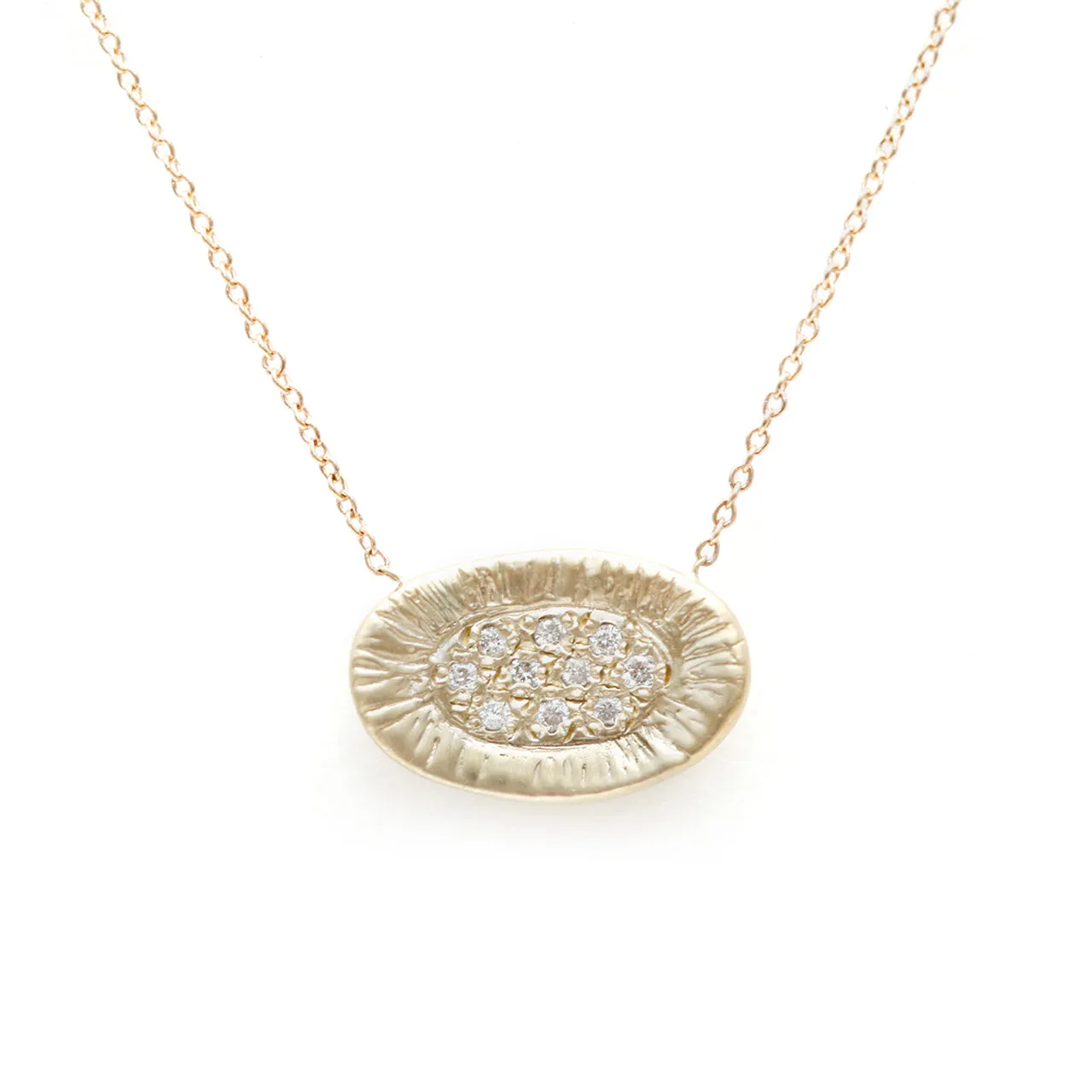 Sunburst necklace-white diamond