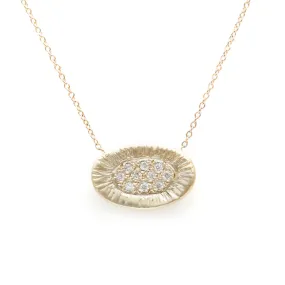 Sunburst necklace-white diamond