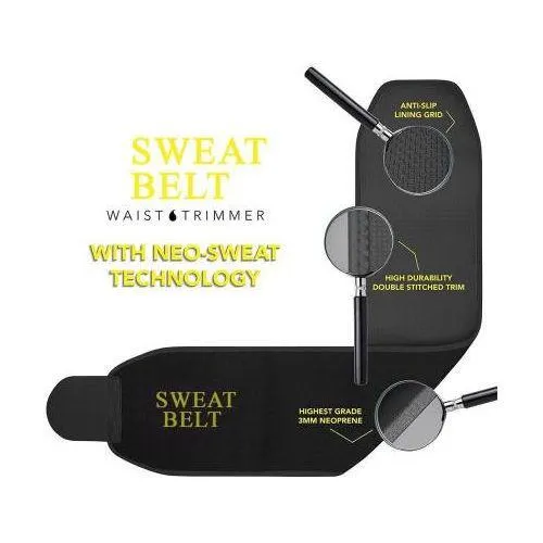 Sweat Belt Waist Trimmer Slimming Belt (Black) Free Size