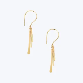 Sycamore 18K Gold 3 Bar Hook Earrings