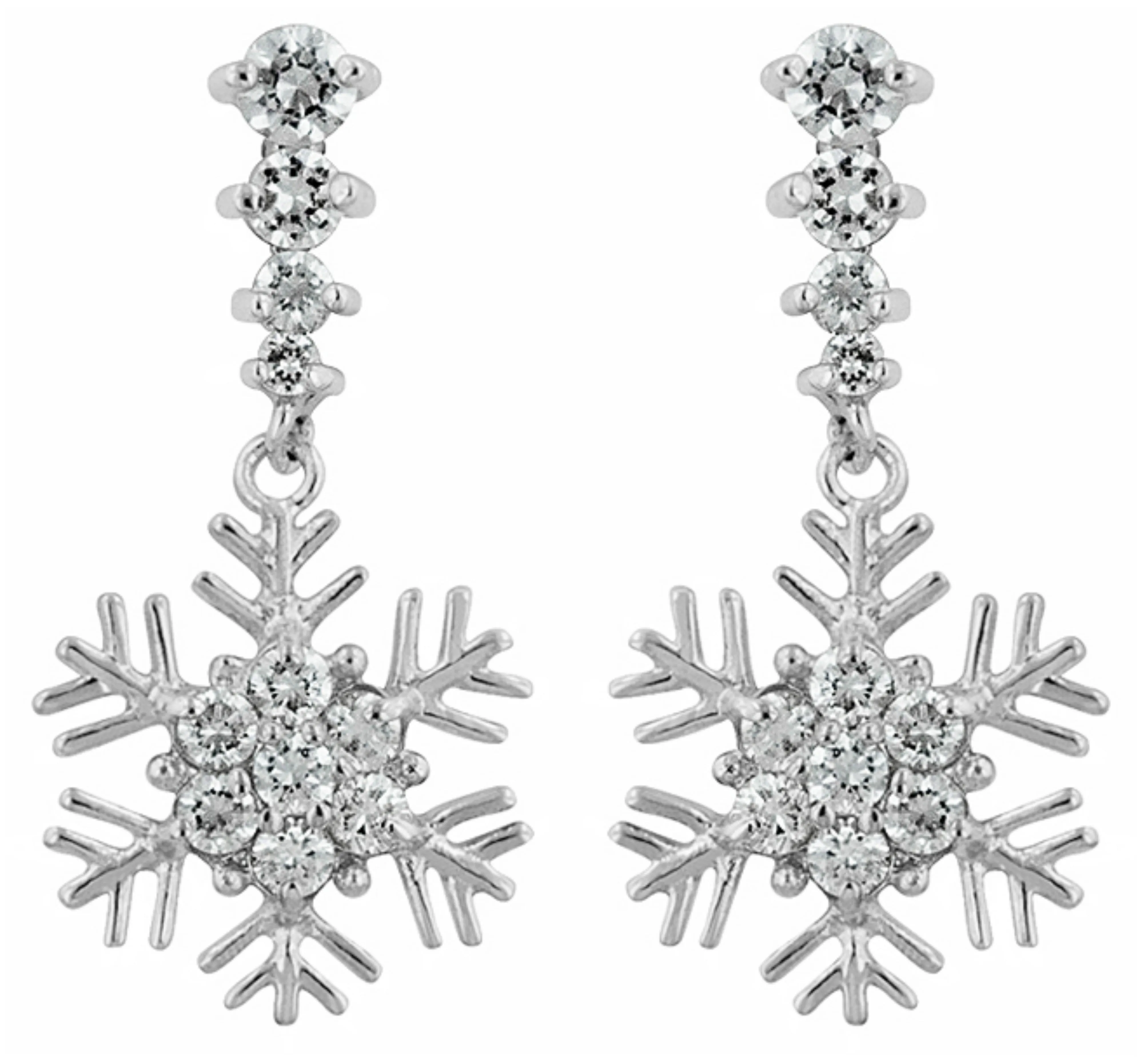 Telmae Snowflake  Drop Earrings | 2ct