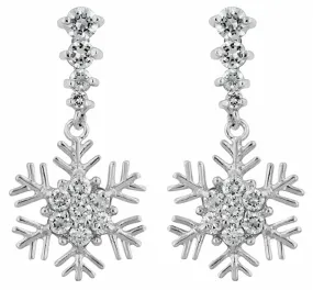 Telmae Snowflake  Drop Earrings | 2ct