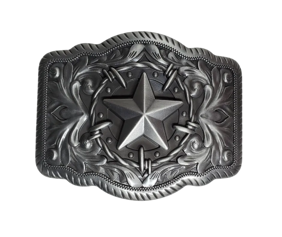 The Barbwire and Star Belt Buckle