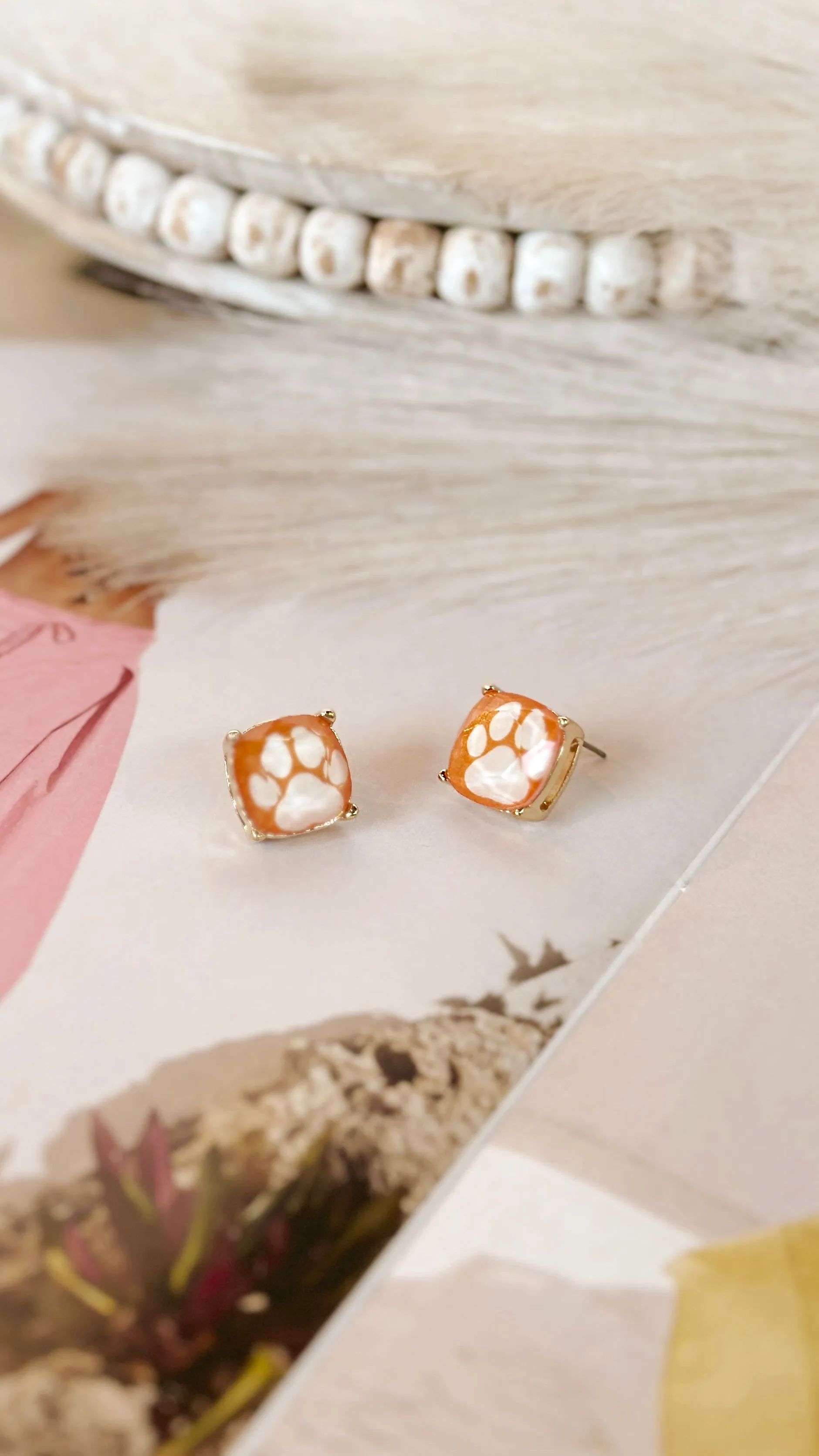 The Clemson Paw Stud Earrings