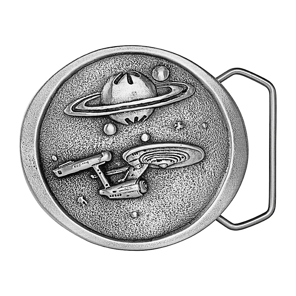 The Final Frontier Spaceship Pewter Belt Buckle