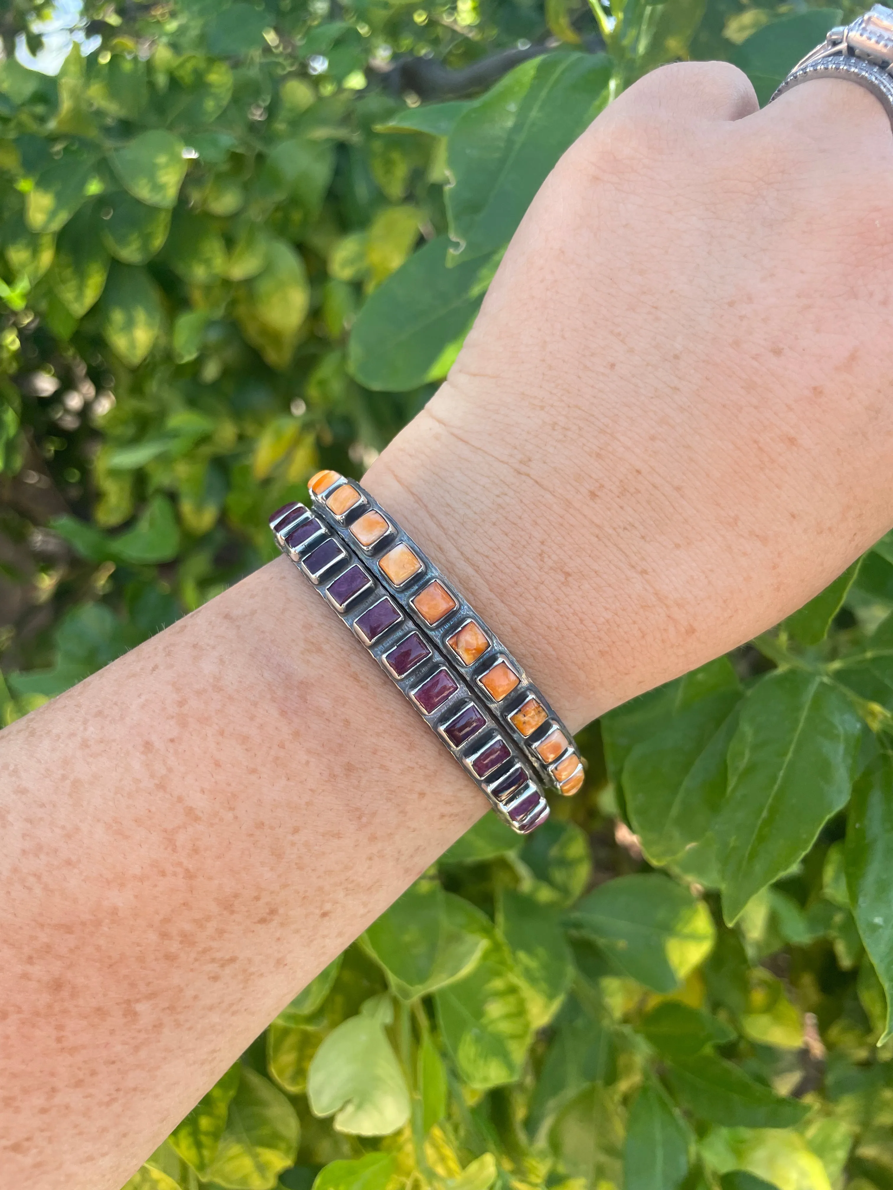 “The Must Have” Navajo Purple Spiny & Sterling Silver Cuff Bracelet Signed