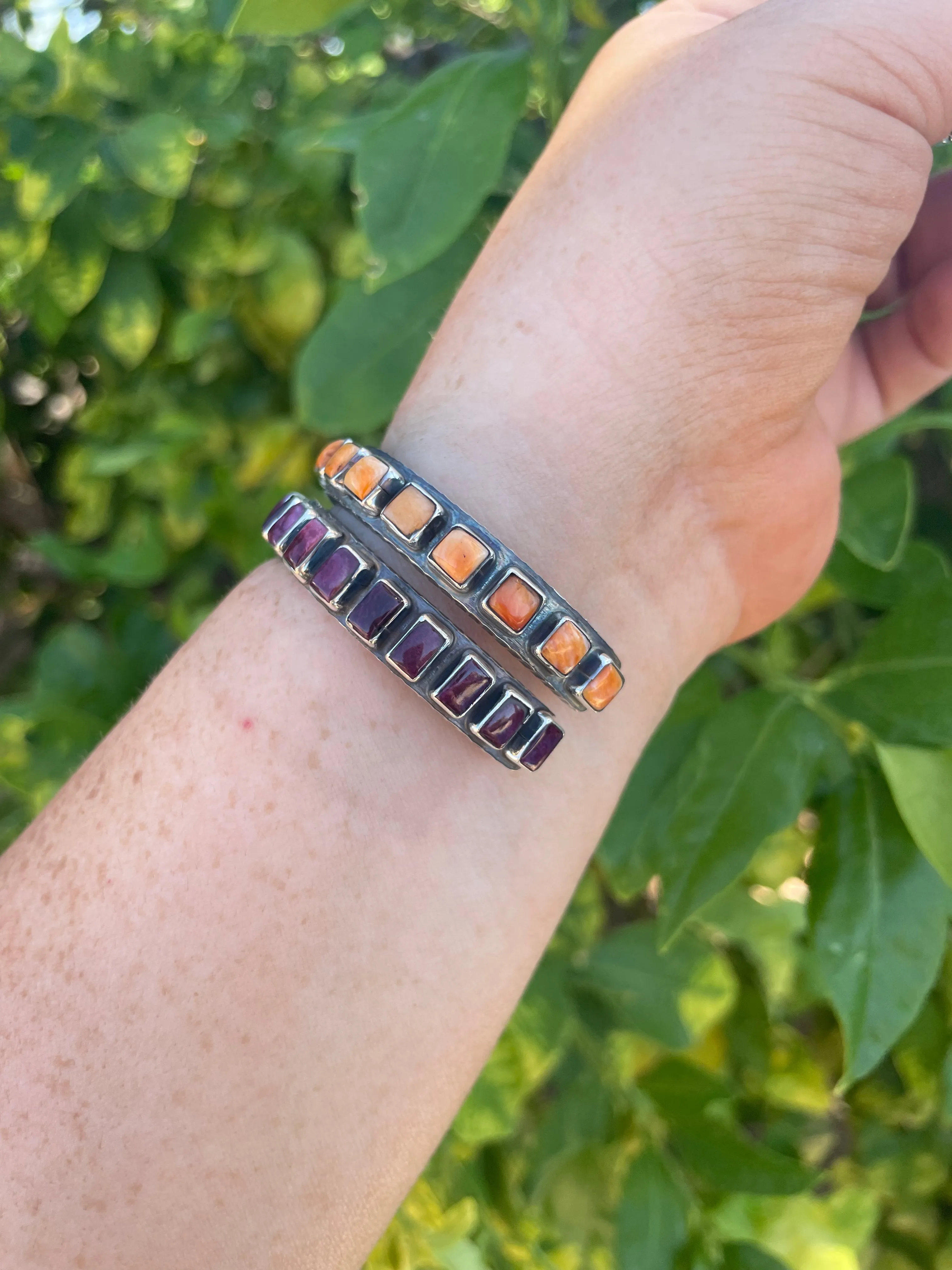 “The Must Have” Navajo Purple Spiny & Sterling Silver Cuff Bracelet Signed