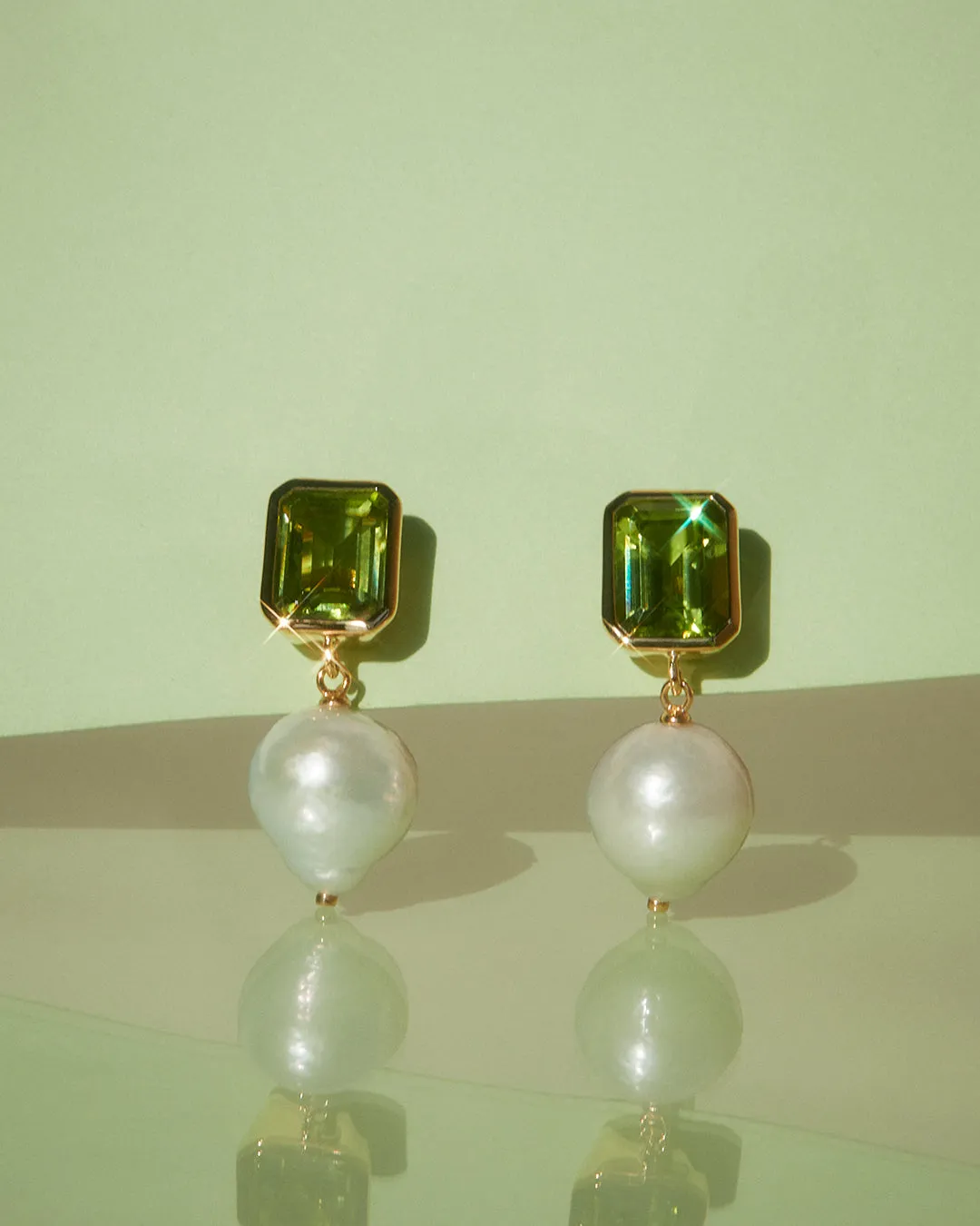 The Peridot Pearl Studs