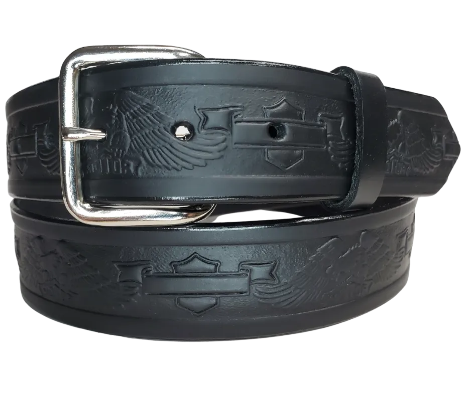 The "Wild One" Black Leather Belt