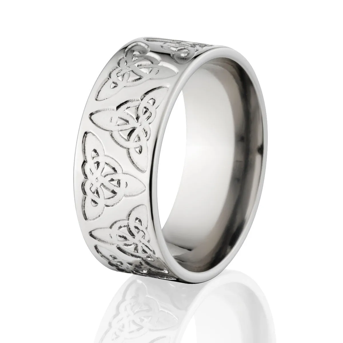 Titanium Carved Celtic Wedding Ring, Men's Celtic Bands