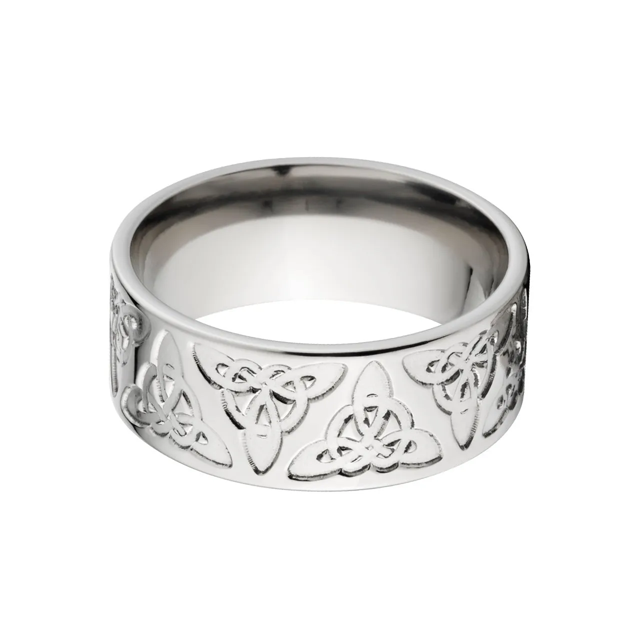 Titanium Carved Celtic Wedding Ring, Men's Celtic Bands