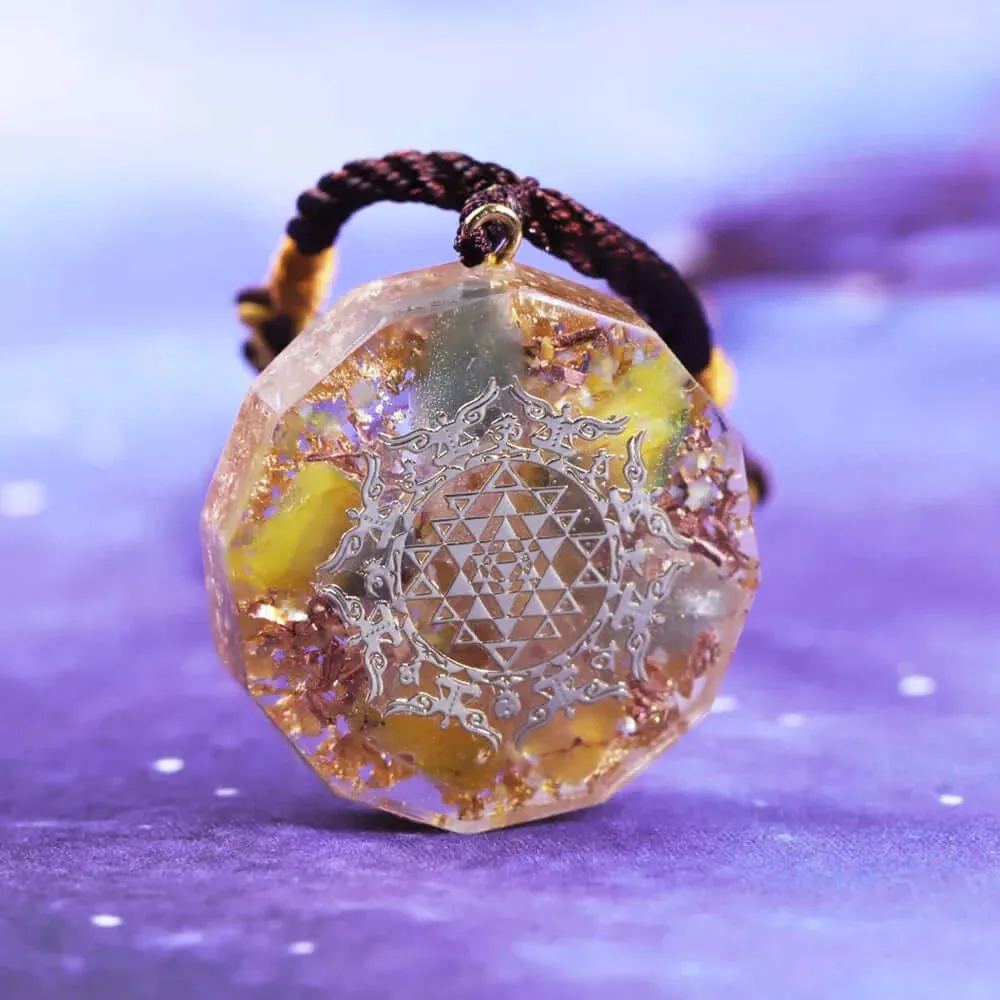 Topaz Sri Yantra Pendant Necklace