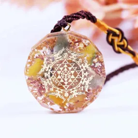 Topaz Sri Yantra Pendant Necklace