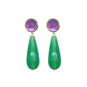 Triomphe Amethyst & Aventurine Earrings