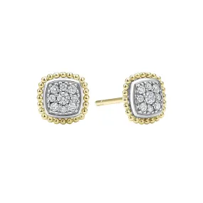 Two-Tone Caviar Diamond Stud Earrings