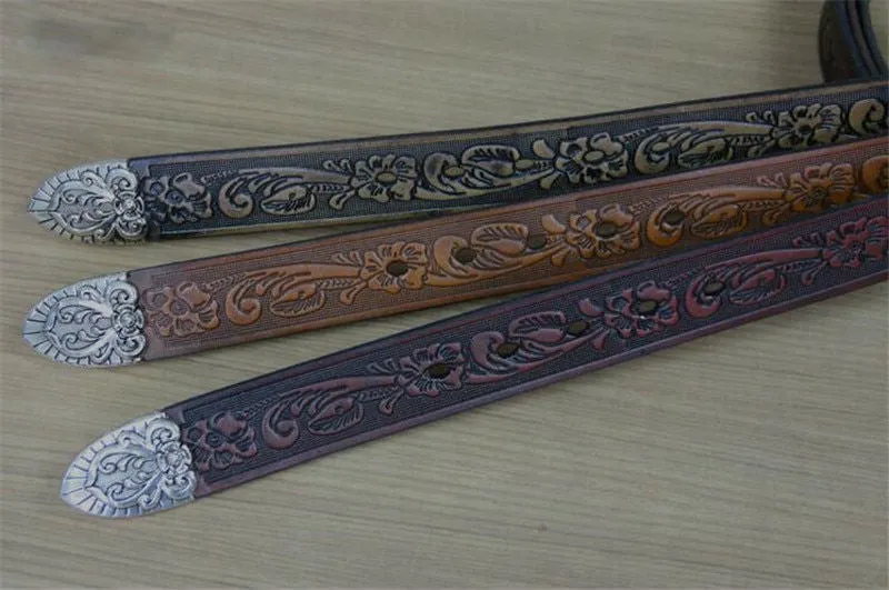 Vintage Carving Art Men Leather Belt