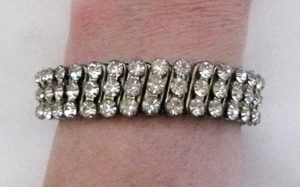 Vintage Diamante Expandable Bracelet