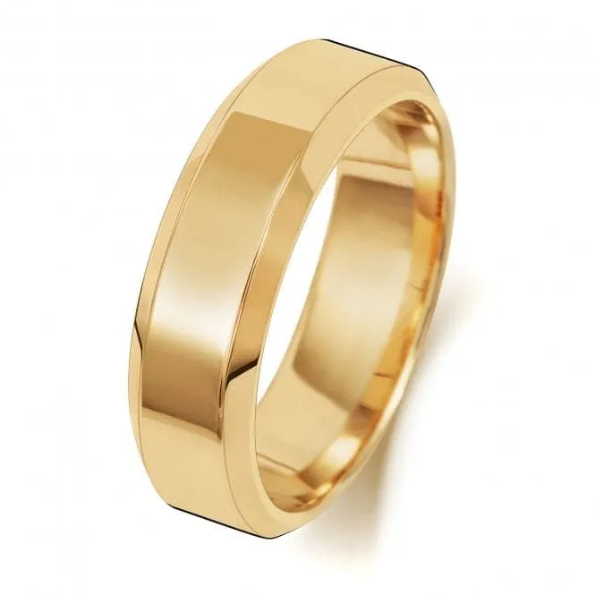 Wedding Band 18ct Wedding Bevelled Edge Ring WQ146H