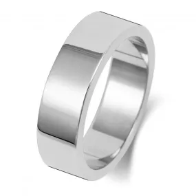 Wedding Band 18K Flat Flat 6 mm-1.5 Wedding  Ring WQ176WM