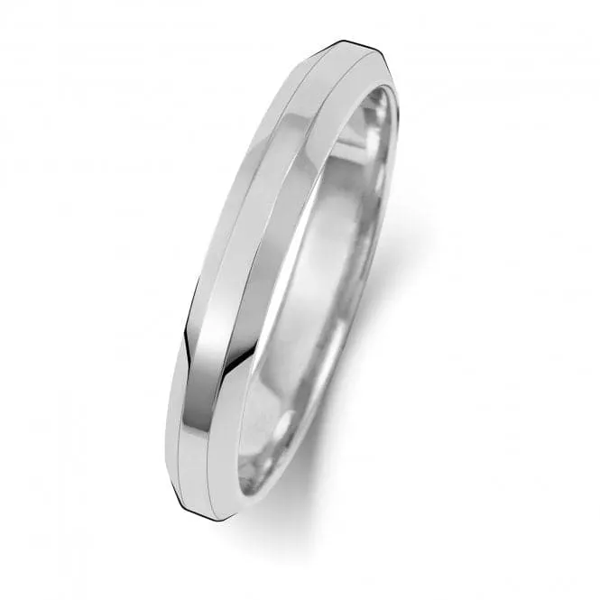 Wedding Band Platinum Wedding Bevelled Edge Ring WP143H