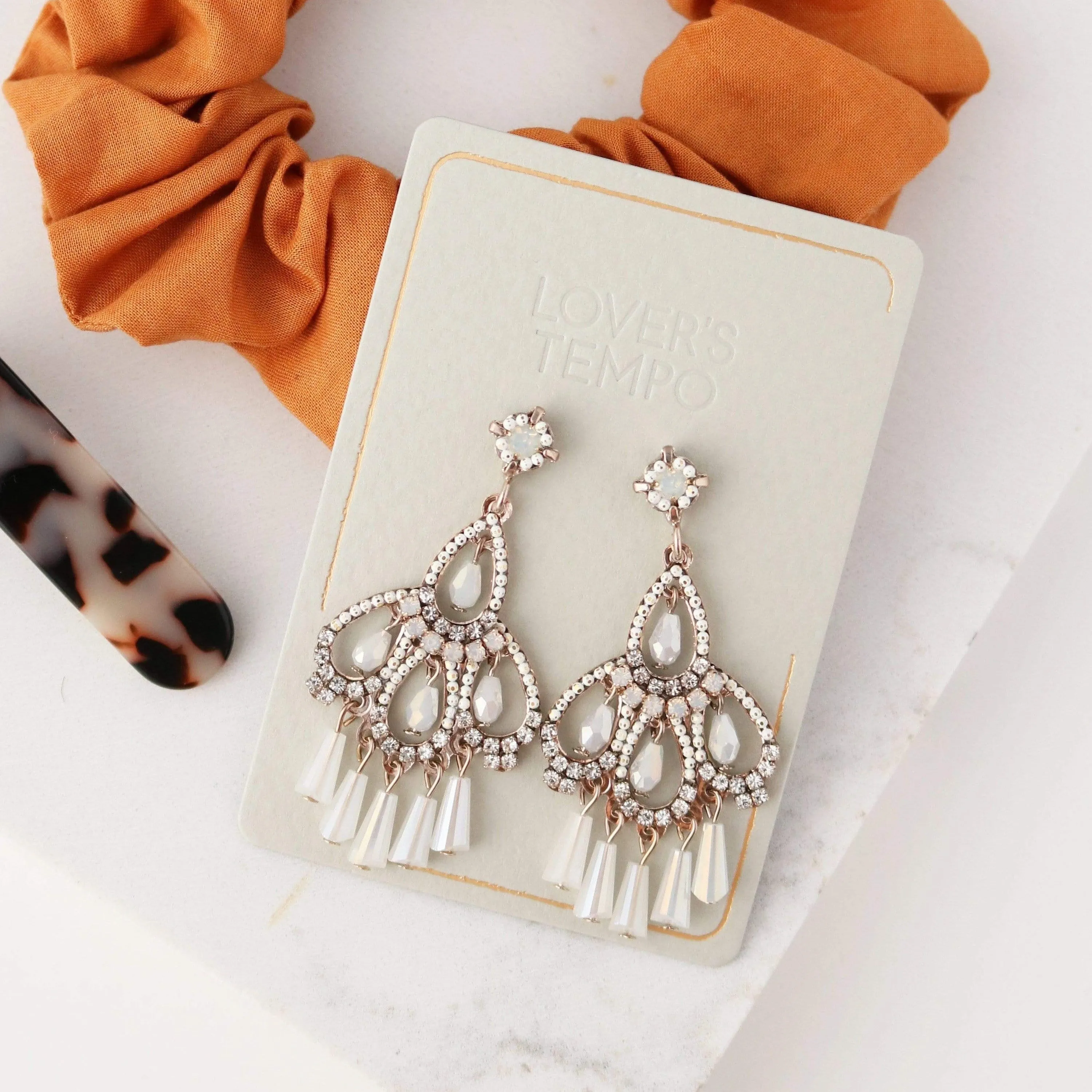 White Nirvana Drop Earrings