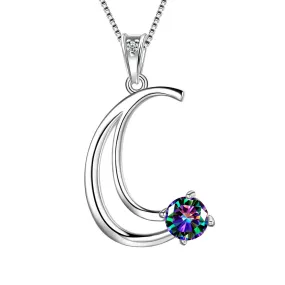 Women Initial C Letter Pendant Necklace Girl Name Jewelry Gift 925 Sterling Silver