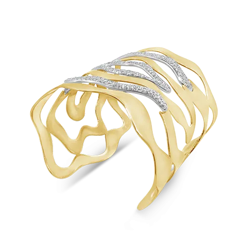 Yellow Gold & Diamond Cuff Bracelet