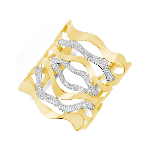 Yellow Gold & Diamond Cuff Bracelet