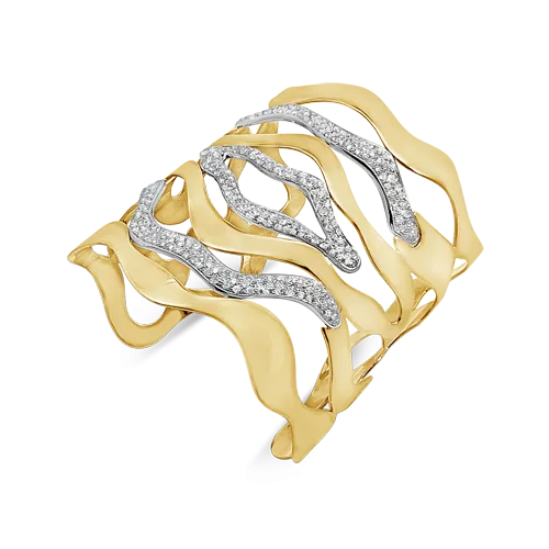 Yellow Gold & Diamond Cuff Bracelet