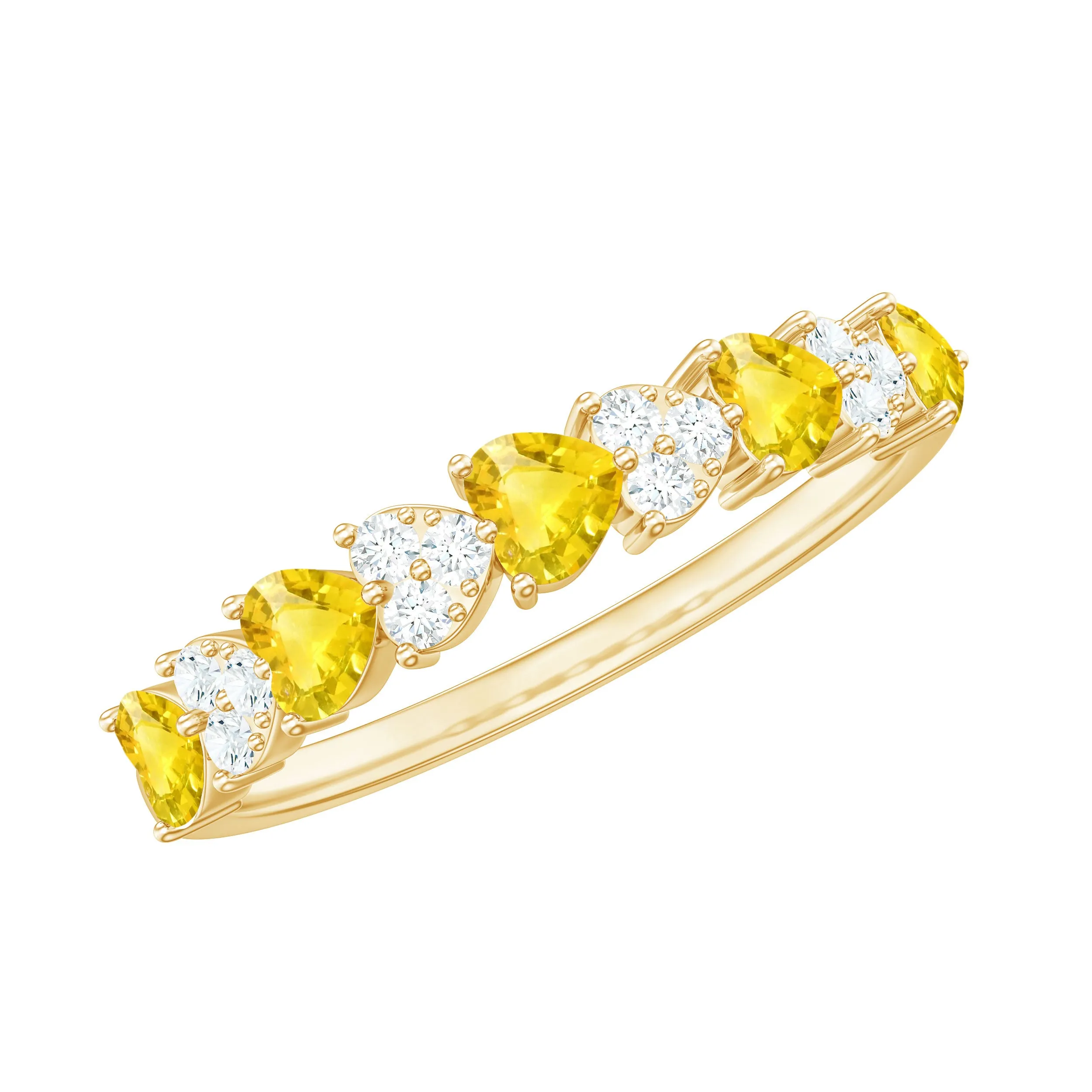 Yellow Sapphire Wedding Half Eternity Ring