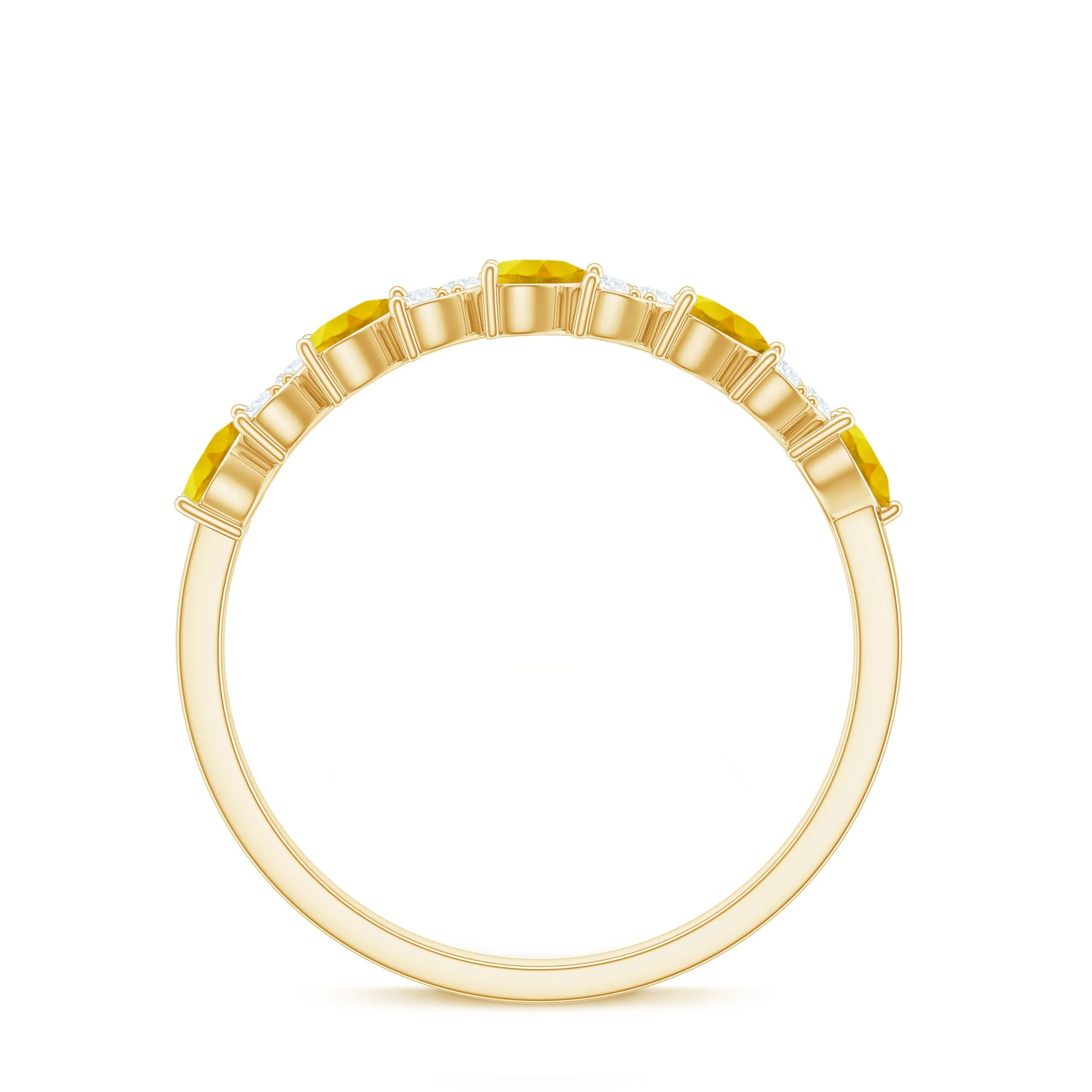 Yellow Sapphire Wedding Half Eternity Ring