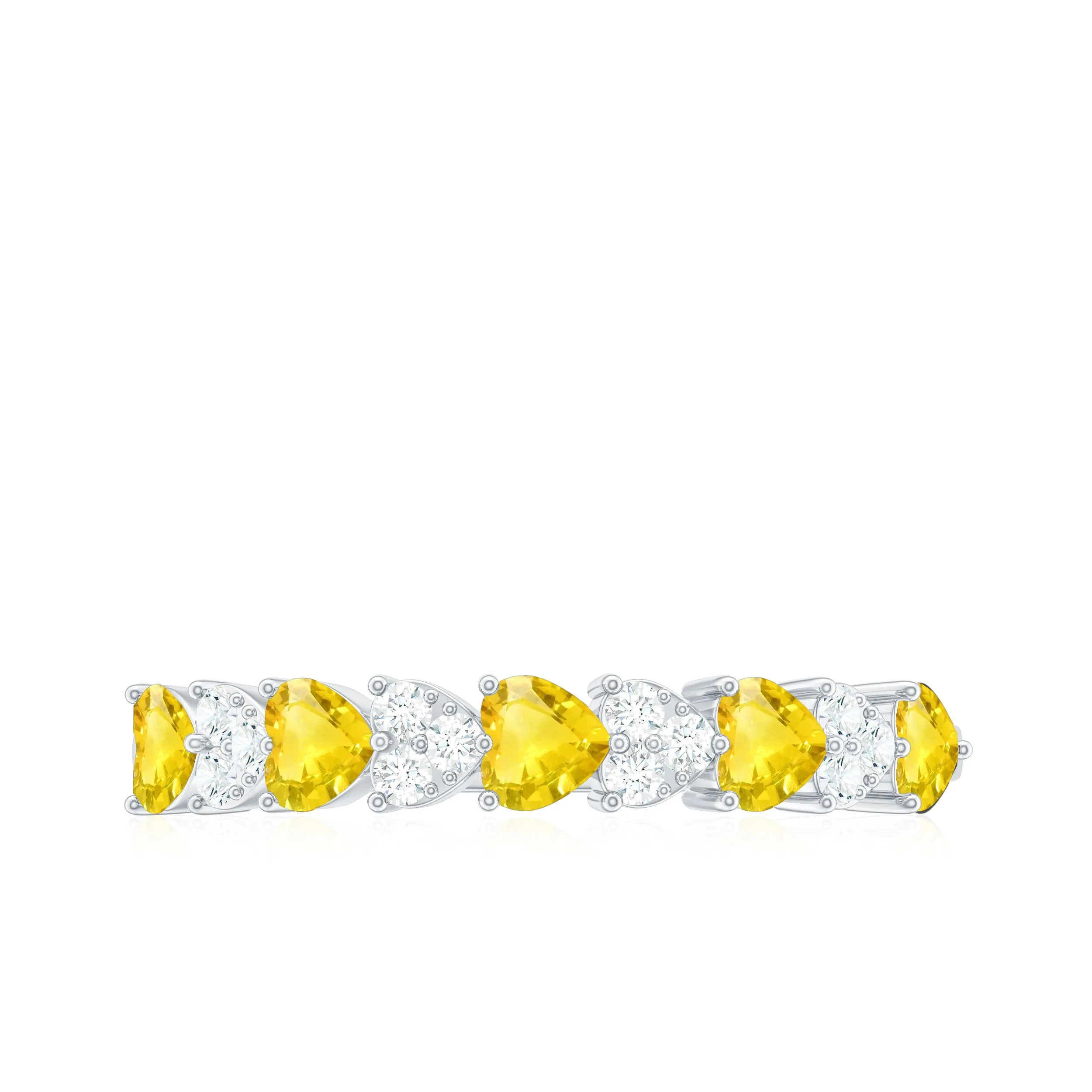 Yellow Sapphire Wedding Half Eternity Ring