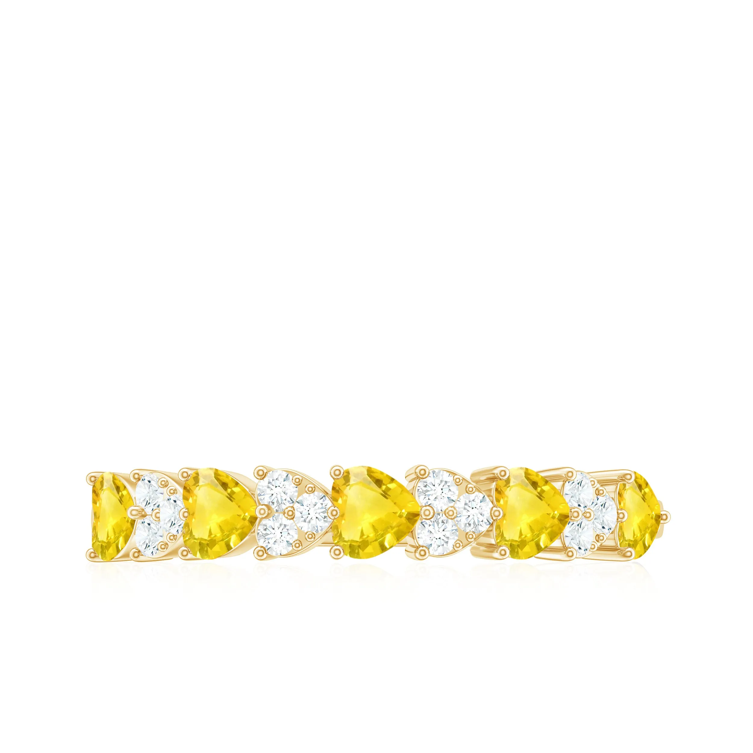 Yellow Sapphire Wedding Half Eternity Ring