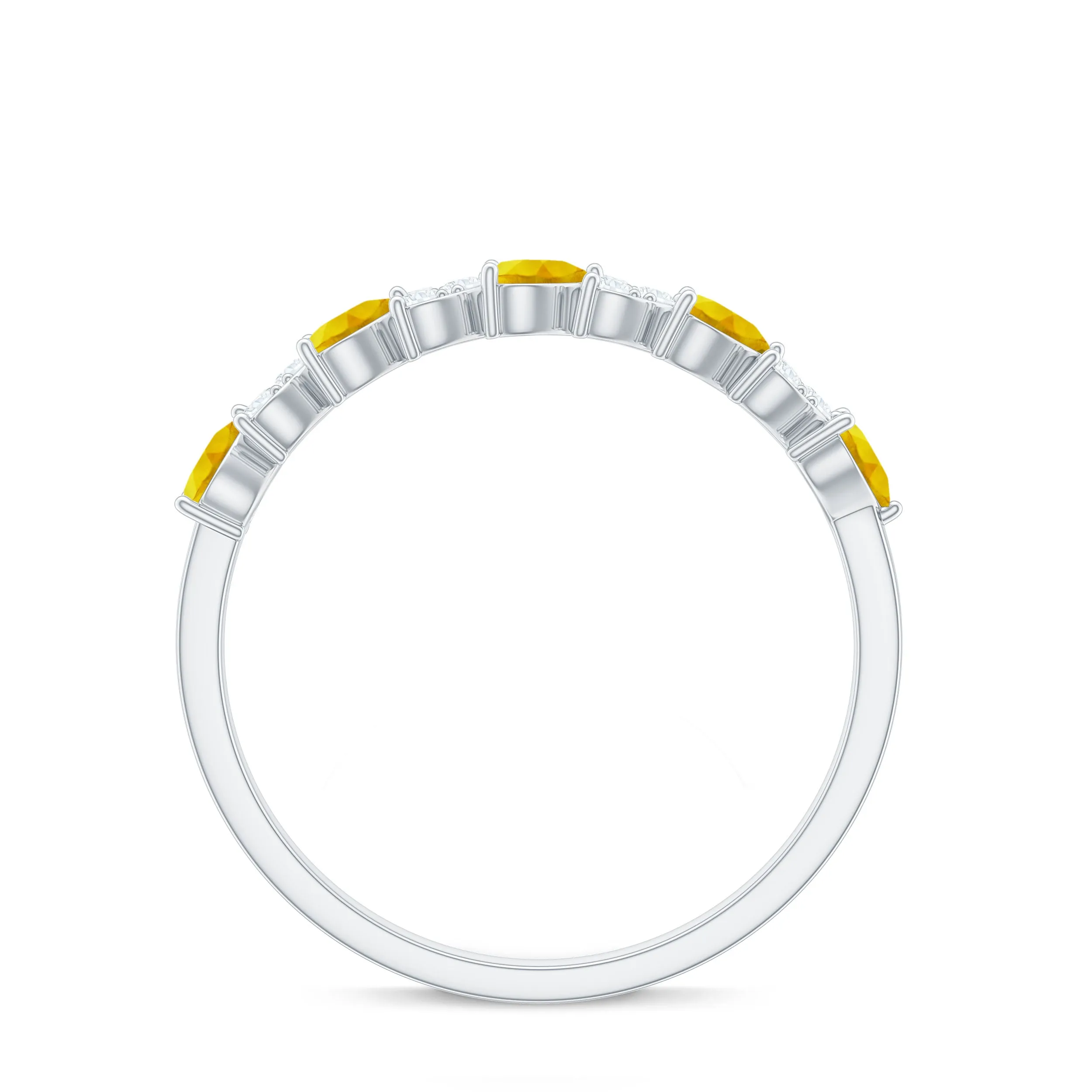 Yellow Sapphire Wedding Half Eternity Ring